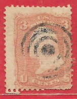 Etats-Unis D'Amérique N°19b 3c Rose 1861 (grille En Relief/embossed Grid) O - Used Stamps