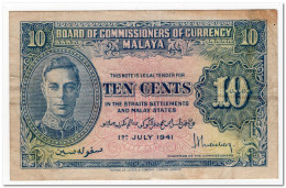 MALAYA,10 CENTS,1941,P.8,VF - Other - Asia