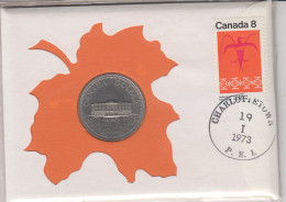 Canada Numisletter 1 Dollar Coin Ca Charlottetown 19.I.1973 (CN153B) - Lettres & Documents
