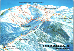 46890 - Kärnten - Koralpe , Ski , Pistenkarte , Pisten Verzeichnis - Nicht Gelaufen  - Wolfsberg