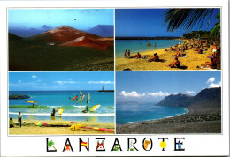 46661 - Spanien - Lanzarote , Montana De Fuego , Playa Blanca , Costa Teguise Y Famara , Mehrbildkarte - Gelaufen 1997 - Lanzarote