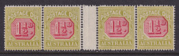 Australia, Scott J52 (SG D93), MNH Gutter Strip Of Four - Portomarken