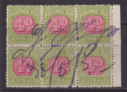 Australia, Scott J55 (SG D98), Used Block Of Six - Impuestos