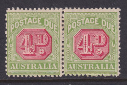Australia, Scott J43 (SG D67), OG Pair (disturbed Gum) - Postage Due