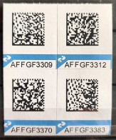 Franking Label Stamp Etiqueta 2D Datamatrix Etichetta Ordinary Letter Regular Block Of 4 - Frankeervignetten (Frama)