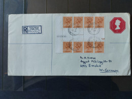 UK 1979: Registered Letter With 4x 10P Gutter Pairs To Germany - Machins