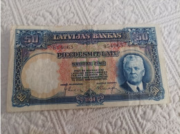 Billete De Letonia De 50 Latu, Año 1934, Sehr Scarce - Lettland