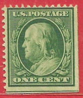 Etats-Unis D'Amérique N°167 1c Vert 1908-09 (*) - Neufs