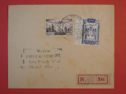 N32 MAROC  BELLE LETTRE RECOM. 1945  CASABLANCA  A  FEZ   +PA 50F + TAB + AFF. INTERESSANT+++ - Brieven En Documenten