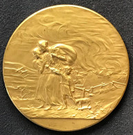 Superbe Bronze Doré Oeuvre Nationale Des Orphelins De La Guerre (Paul Dubois, Fonson & Cie) - Autres & Non Classés