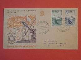 N32 MAROC  BELLE LETTRE FDC 1954   CASABLANCA A ALGER +OEUVRES MARINE +PA 98  99 + AFF. INTERESSANT+++ - Briefe U. Dokumente