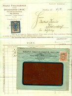 Österreich SALZBURG 1925 Deko Rechnung + Fiskalmarke + Versandumschlag Fa Franz Thalhammer Textilgroßhandlung Rathauspl. - Austria