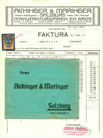 Österreich SALZBURG 1925 Deko Rechnung + Fiskalmarke+ Versandumschlag Fa Aichinger&Maringer Textilwaren H.Sattlergasse 1 - Autriche