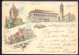 %525 GREETINGS FROM  BOSTON - ( UNDIVIDED BACK 1901 ) - Boston