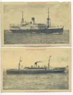 Lot De 2 CPA - Services Maritimes Compagnie Fraissinet - Paquebots " Ville D'Ajaccio" & "Corté II" - Steamers