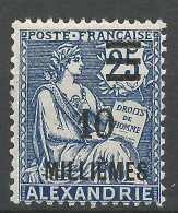 ALEXANDRIE N° 70 NEUF* TRACE DE CHARNIERE  / Hinge / MH - Neufs