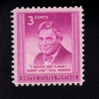 199959099 1948 SCOTT 975 (XX)  POSTFRIS MINT NEVER HINGED- Will Rogers - Unused Stamps