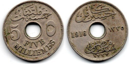 MA 28863 /  Egypte - Egypt - Egypten 5 Milliemes 1916 H TTB - Egypt