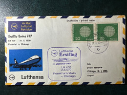 1970 Erstflug LH 430 Boeing 747 Frankfurt Chicago - Erst- U. Sonderflugbriefe