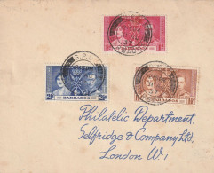 Barbades Lettre Pour L'Angleterre 1937 - Barbados (...-1966)