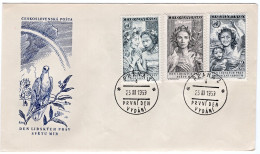 FDC - Max Švabinský - Painter - 10th Anniversary Of The Universal Declaration Of Human Rights - Praha 3 - D - 1953 - Joint Issues