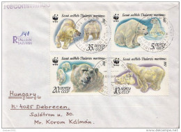 Postal History Cover: Soviet Union With Polar Bears, WWF Full Set On Cover - Briefe U. Dokumente