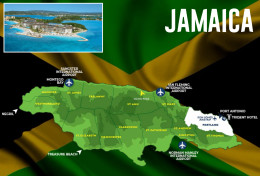 New Postcard - Jamaica Map  Carte Ceographique - Jamaica