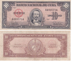 CUBA 10 PESOS  1960 P79B BB - Cuba