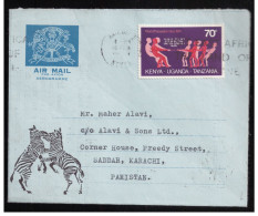 USED AIR MAIL AEROGRAMME KENYA ( TANGANYIKA )  TO PAKISTAN - Kenya (1963-...)