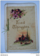 Mignonette Celluloid Kind Thoughts Pensée église Petite Lettre Briefje Form 8.7 X 12.5 Cm Circa 1925 - Sonstige & Ohne Zuordnung