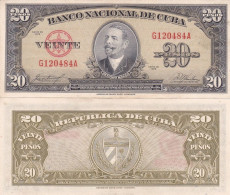 CUBA 20 PESOS  1958 P80B SPL - Cuba