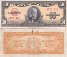 CUBA 50 PESOS  1950 P81A BB - Cuba