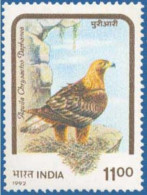 India 1992 Birds Of Prey , Himalayan Golden Eagle, Northern Hemisphere,MNH (**) Inde Indien - Ongebruikt