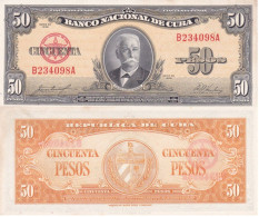 CUBA 50 PESOS  1958 P81B QFDS - Cuba