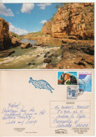 Greetings From The Katherine Gorge In The NT. Postcard Addressed To ANDORRA, (Principality) 2 PICS - Katherine