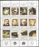 1983 Argentina Antarctic Research: Birds, Penguins, Marine Mammals, Explorers Minisheet (** / MNH / UMM) - Fauna Antártica