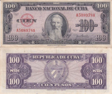 CUBA 100 PESOS  1950 P82A BB - Cuba