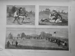 1879 ANIMAUX LEVRIER COURSING SLIPPER GIBIER  1 JOURNAL ANCIEN - Historische Dokumente