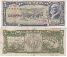 CUBA 5 PESOS  1960 P91C BB-QSPL - Cuba