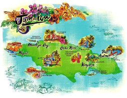 New Postcard - Jamaica Map Carte Ceographique - Jamaica