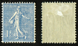 N° 205 1F Bleu Semeuse Lignée TB Neuf N* Cote 7.5€ - 1903-60 Säerin, Untergrund Schraffiert