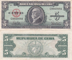 CUBA 5 PESOS  1960 P92 BB - Cuba