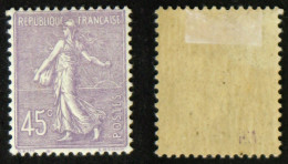 N° 197 45c Lilas Semeuse Lignée TB Neuf N* Cote 7€ - 1903-60 Säerin, Untergrund Schraffiert