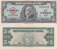 CUBA 5 PESOS  1960 P92 SPL - Cuba