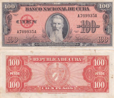 CUBA 100 PESOS  1959 P93A BB - Cuba