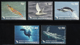 2013 Ross Dependency Wildlife: Snow Petrel, Adelie Penguin, Krill, Crabeater Seal, Blue Whale Set (** / MNH / UMM) - Antarktischen Tierwelt