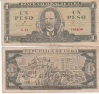 CUBA 1 PESOS  1961 P94A BB - Cuba