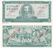 CUBA 5 PESOS  1988 MUESTRA  P103 FDS - Cuba