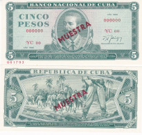 CUBA 5 PESOS  1986 MUESTRA  P103 FDS - Cuba