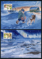 GREENLAND (2005) Carte S Maximum Card S - Christmas, Christmas Tree, Sapin, Chien, Dog, Noel, Navidad - Cartas Máxima